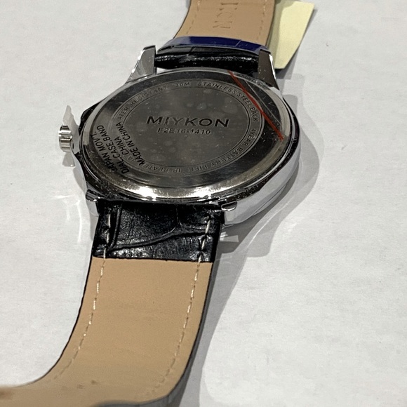 Miykon Men's Watch Roman Numeral Hour Leather Band - Picture 2 of 6